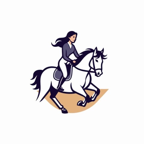 Equestrian sport icon. Horse and rider. vector illustration.