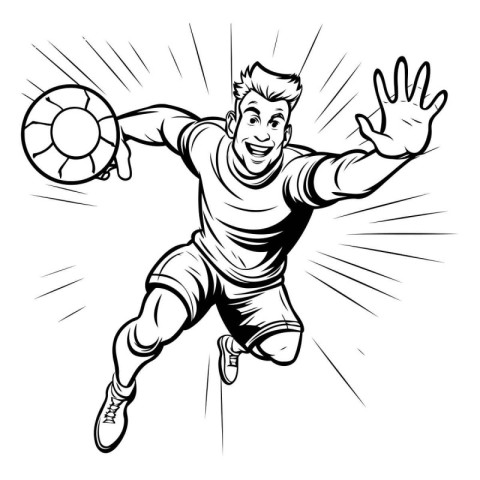 Soccer player with ball. Vector illustration ready for vinyl cut