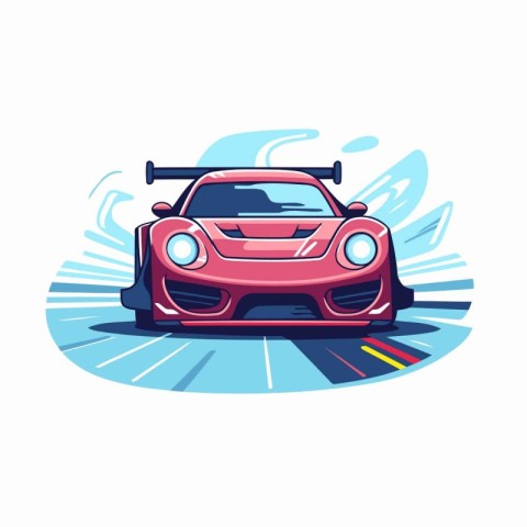 Sport car racing icon. Vector illustration of sport car racing s