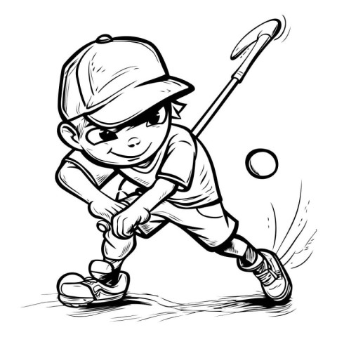 Vector illustration of a cartoon baseball player. Baseball playe