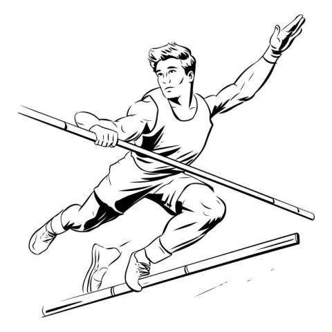 Illustration of a javelin thrower throwing a javelin
