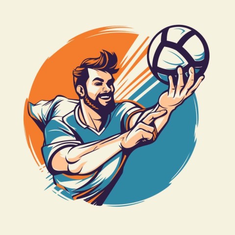 Soccer player with ball. Vector illustration of a soccer player