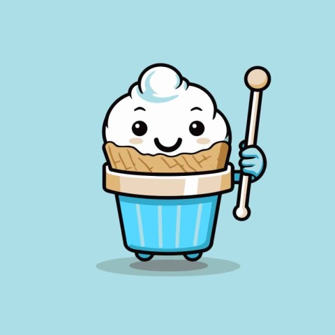 Cute Ice Cream Cartoon Mascot Character Mascot Design