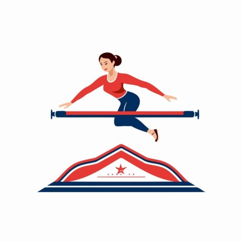 Woman in sportswear doing push-ups on the flag of Israel vector