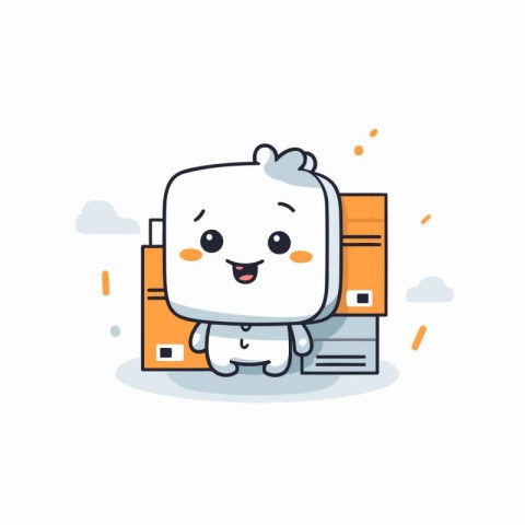 Cute polar bear cartoon character. Vector flat design cartoon il