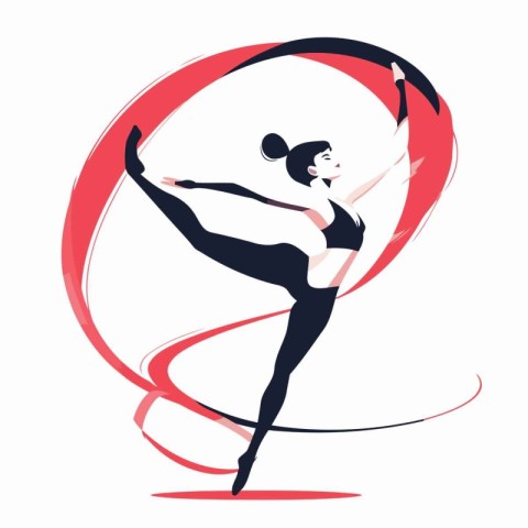 Ballet dancer. Vector illustration of a girl in a black sports s