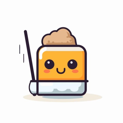 Sushi roll character vector illustration. Japanese food concept.