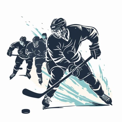 Hockey players. vector illustration. Design elements for t-shirt