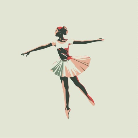 Beautiful ballerina in a tutu. Vector illustration.