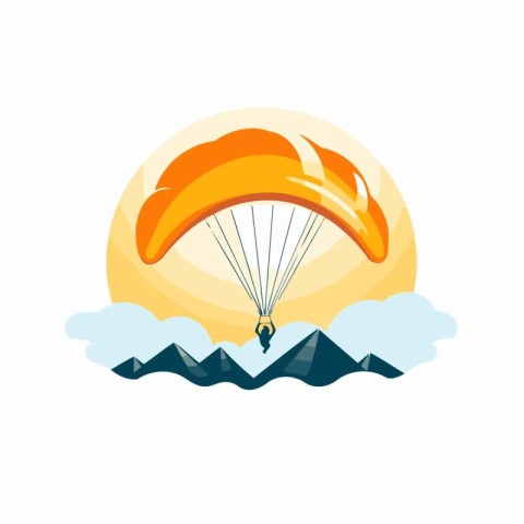 Paraglider flying in the sky. Paraglider flying in the sky. Vect