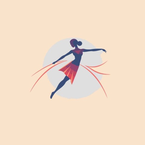 Ballerina. Ballerina in motion. Vector illustration.