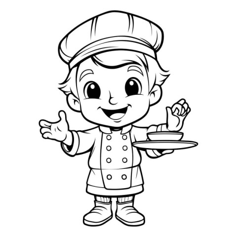 Illustration of a Cute Little Boy Chef Cartoon Mascot Character