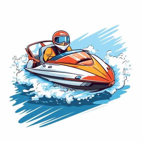 Jet Ski. Vector illustration of a jet ski on the water.