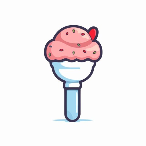 Ice cream icon. Vector illustration in flat style. Ice cream in