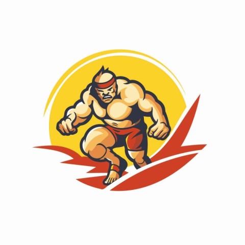 Mascot illustration of a superhero running with his arms crossed