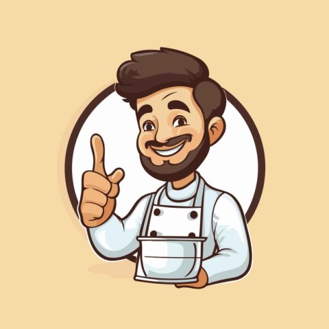 Illustration of a Chef Smiling and Showing Thumbs Up