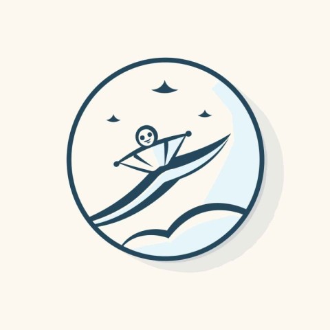 Windsurfing logo. vector illustration. Windsurfing emblem.