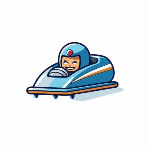 Bobsleigh icon. Cartoon illustration of bobsled vector icon for