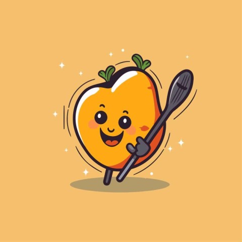 peach character vector illustration. flat design style. fruit ic