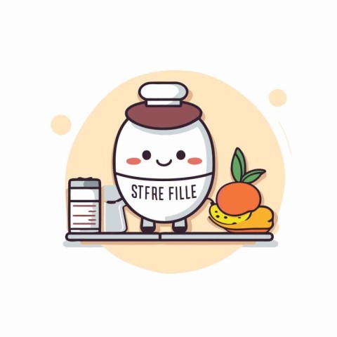 Illustration of smoothie in a jar with ingredients. Vector illus