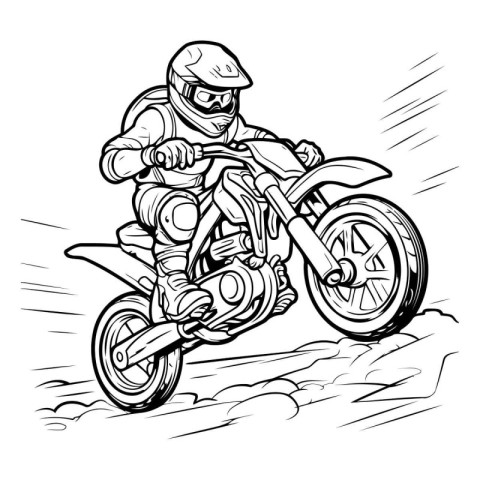 Motorcycle racer. Vector illustration of a motorcyclist on a mot