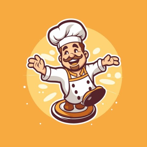 Chef cartoon character design. Vector illustration in cartoon co