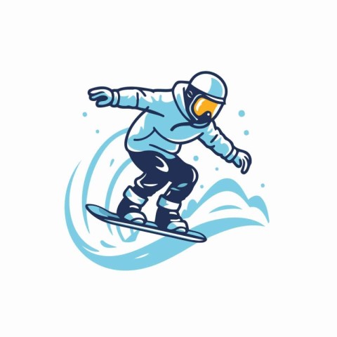 Snowboarder. Vector illustration on a white background in cartoo