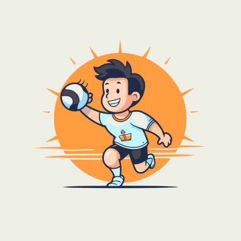 Soccer player with ball vector illustration. Cartoon soccer play