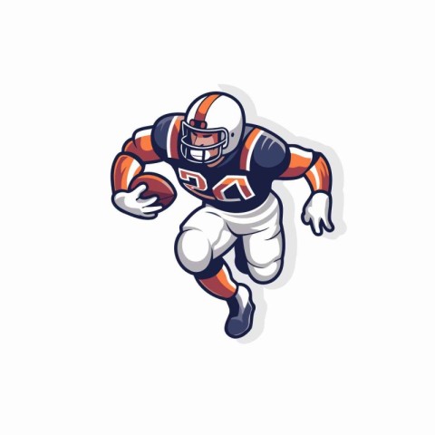 American football player mascot. Vector illustration of american