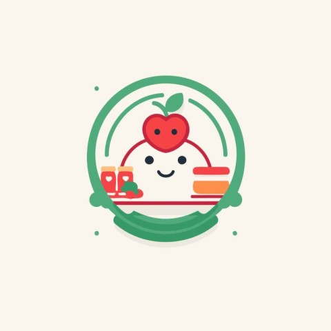 Illustration of healthy food icon. Vector illustration of fresh