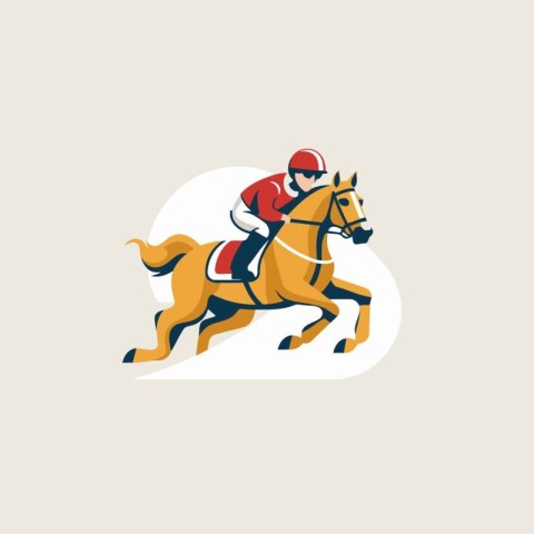 Horse jockey logo. Equestrian sport vector illustration.