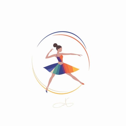 Ballerina in a flat style. Vector illustration on white backgrou