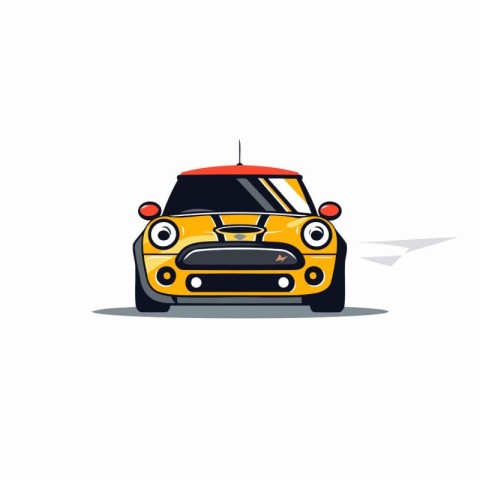 Car icon on white background. Vector illustration in flat cartoo