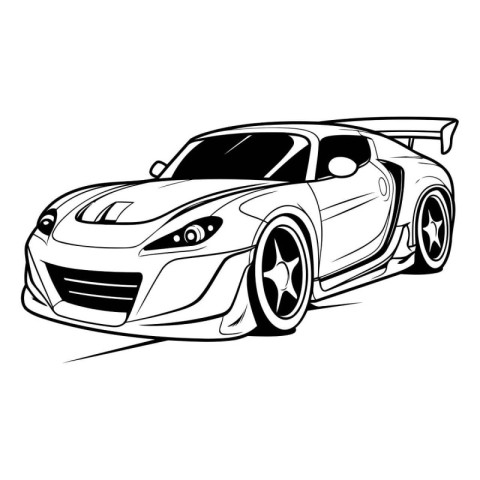 Vector illustration of sport car on white background. Design ele