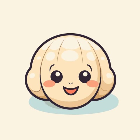 Illustration of a Cute Chinese Dumpling on a White Background