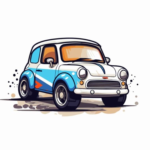 Retro car vector illustration. Isolated on a white background.