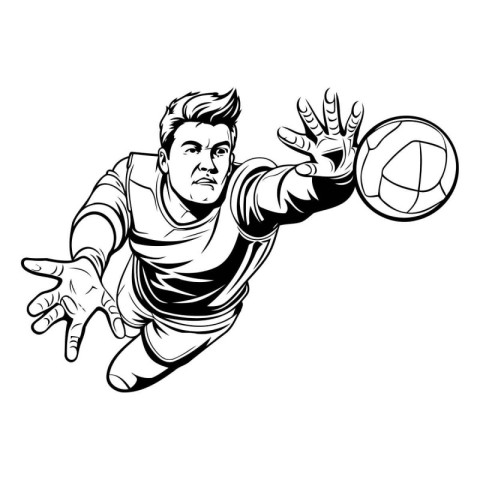 Soccer player with ball. Vector illustration ready for vinyl cut