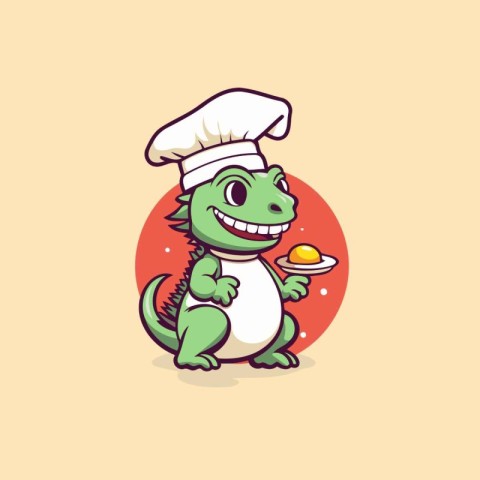 Cute crocodile chef cartoon vector illustration. Cute crocodile