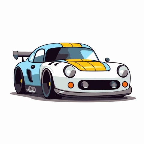 Illustration of a racing car on a white background. Vector illus