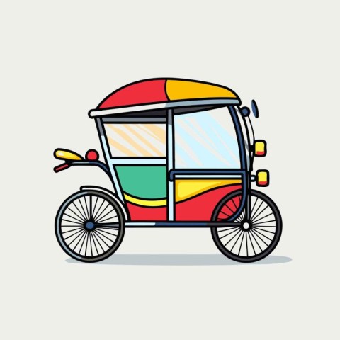 Tuk Tuk. rickshaw icon. vector illustration.