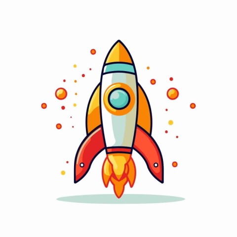 Rocket icon. Vector illustration. Isolated on a white background