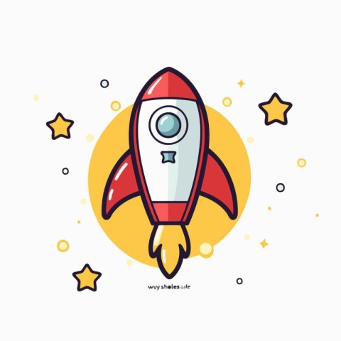 Rocket line icon. flat design. vector illustration. eps 10