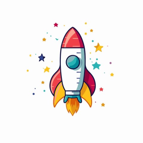 Rocket icon. vector illustration. Flat design style. modern colo