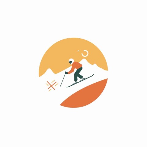 Skier icon. Skier vector illustration. Skier logo.