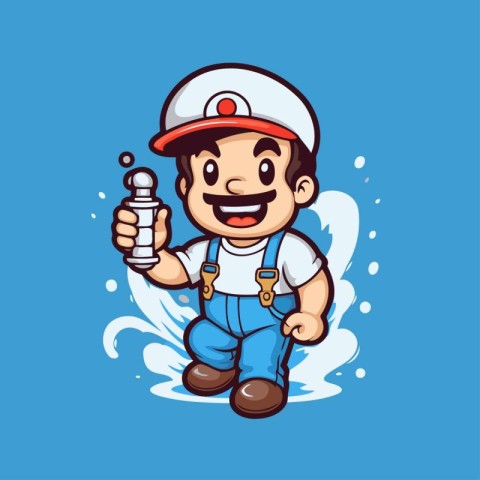 Illustration of a cartoon plumber holding a salt shaker.