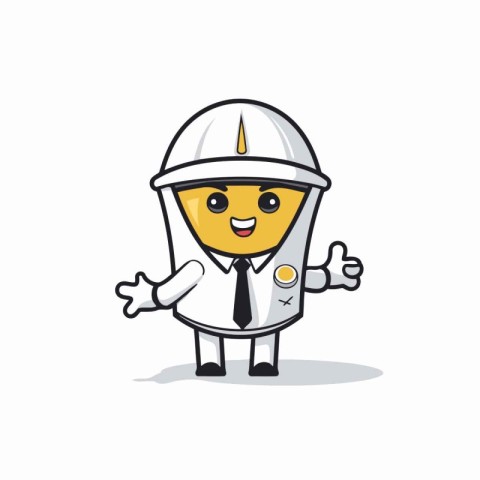 Engineer rocket character cartoon style vector illustration isol