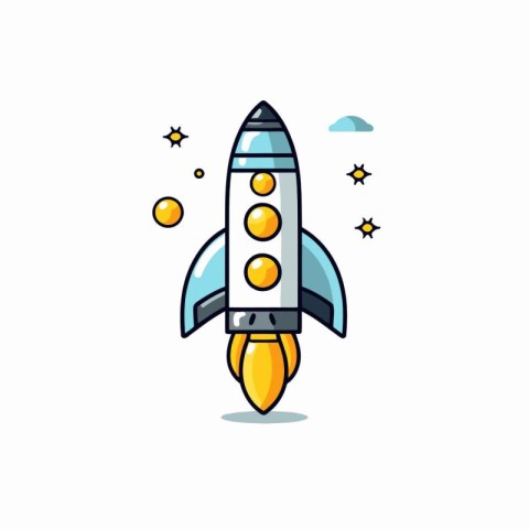 Rocket icon. vector illustration. Flat design style. Spaceship i