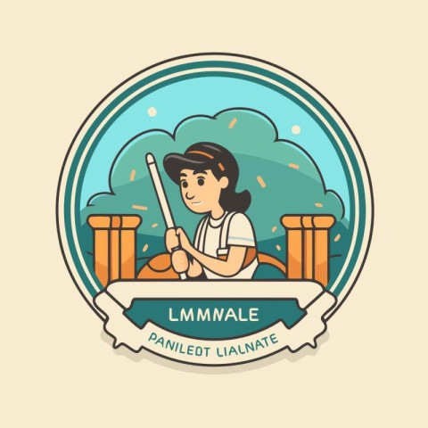 Lemonade label. emblem. badge in flat style. Vector illustration