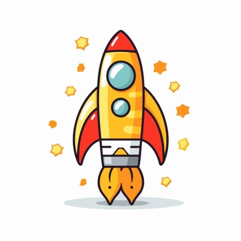 Rocket icon. Flat design. Vector illustration. eps 10.