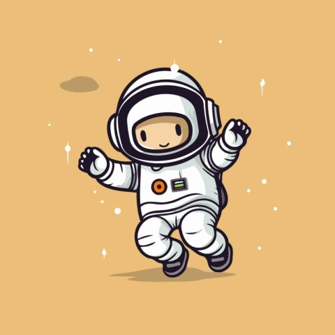 Cute astronaut in space suit. vector illustration. eps10